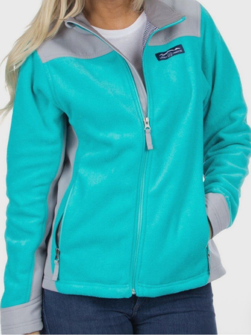 Lauren James Teal Fleece Jacket